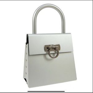 Salvatore Ferragamo Gancini Metal Handbag.